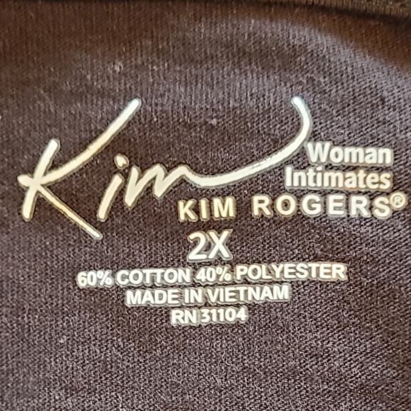 (570) Kim Roger's Woman's Intimates, Size: 2X Color: Black - Picture 8 of 13